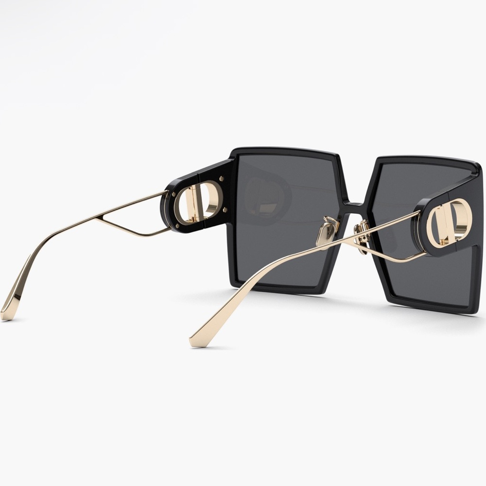 Dior Black and Gold Geometric Sunglasses